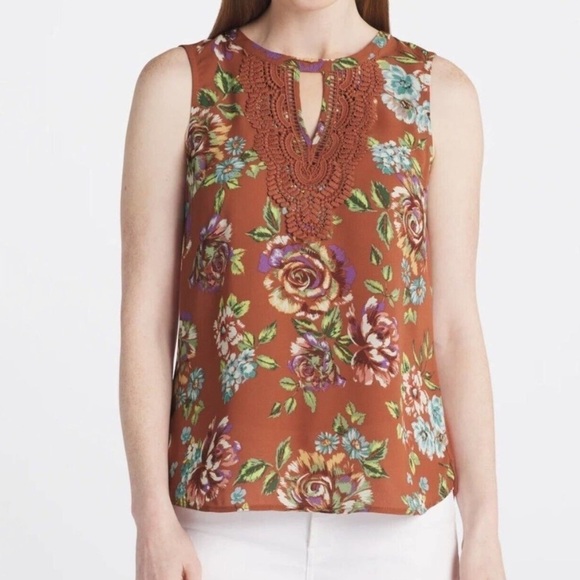 New Daniel Rainn Quin Crochet Floral Blouse - Picture 2 of 9